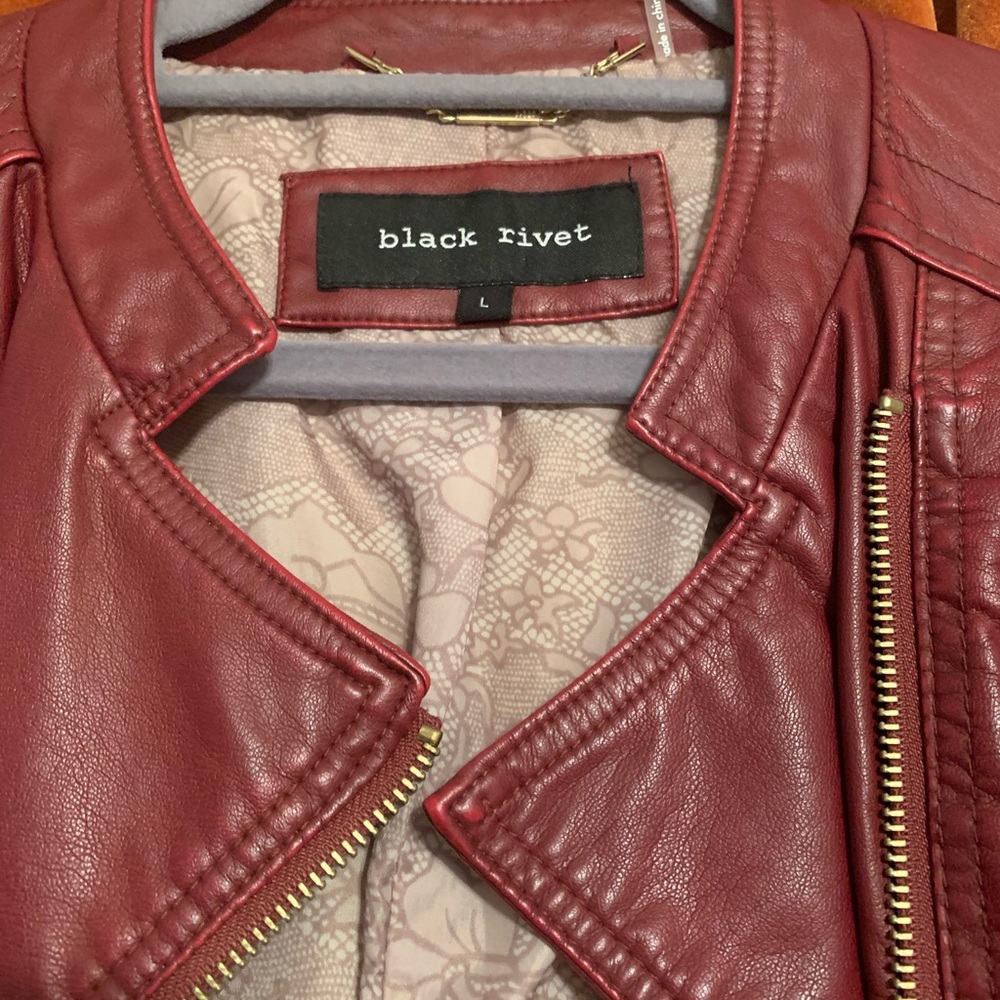 Black Rivet Leather Jacket - Picture 3 of 4